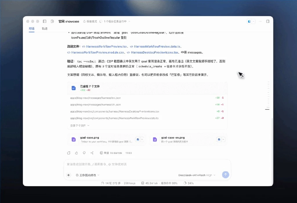 DeepSeek网页版与API及Harness协同示意图